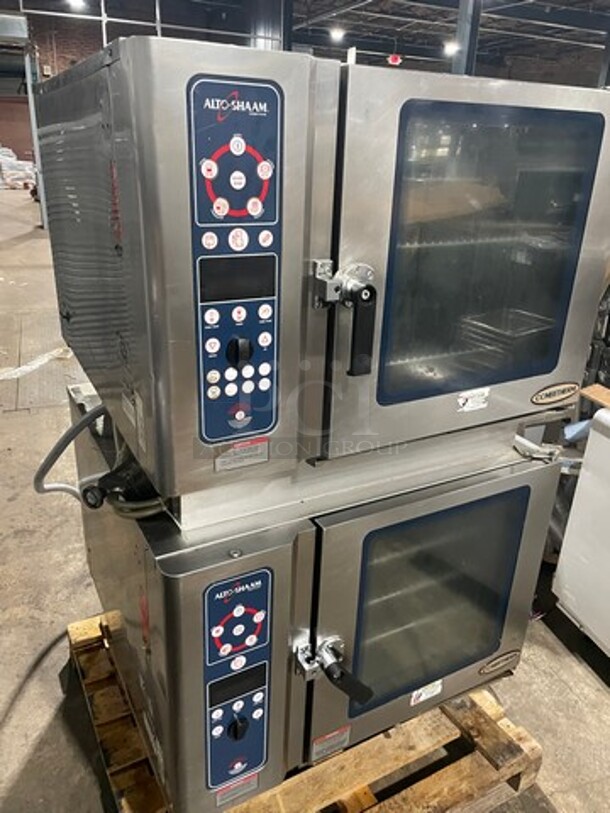 (x2) Alto Shaam Commercial Double Deck Electric Powered CombiTherm Combi Oven! With View Through Doors! All Stainless Steel! Model 7.14I/ML/SK Serial 488104000! 208/240V 3Phase! On Legs! 2 X Your Bid! Makes One Unit! - Image 12 of 12