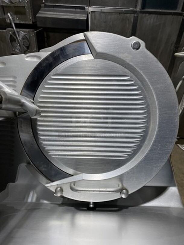 2010 Bizerba SE12 Deli Meat Slicer! On Bizerba Slicer Stand/Cart! Model SE12 Serial 30001590! 120V 1 Phase! Stand Has Casters!  - Image 5 of 11