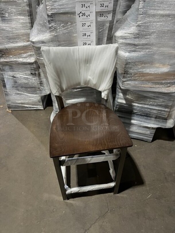 BRAND NEW! Counter Height Dining Chairs! With Platinum Metal Finish Frame! 3x Your Bid!