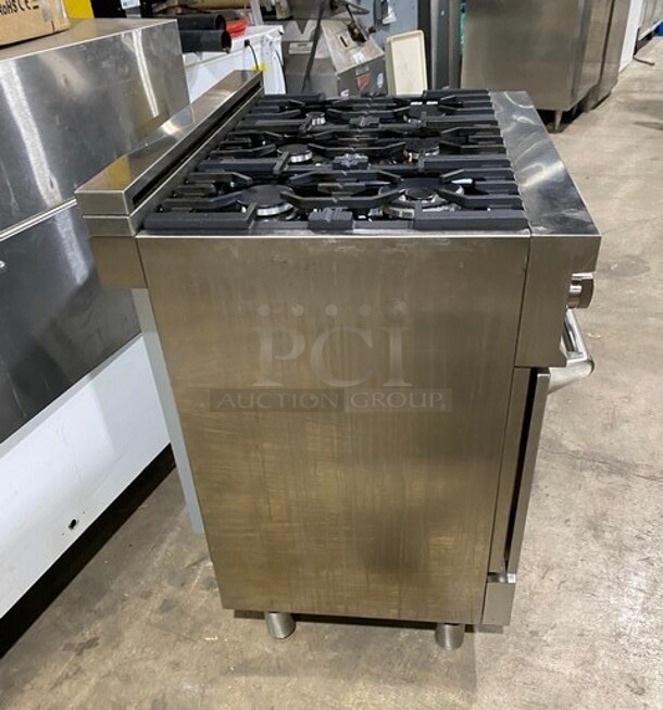 SWEET! Zline Gas Powered 6 Burner Stove! With Oven Underneath! Stainless Steel! MODEL RG36 SN:20071390062 120V  - Image 3 of 10