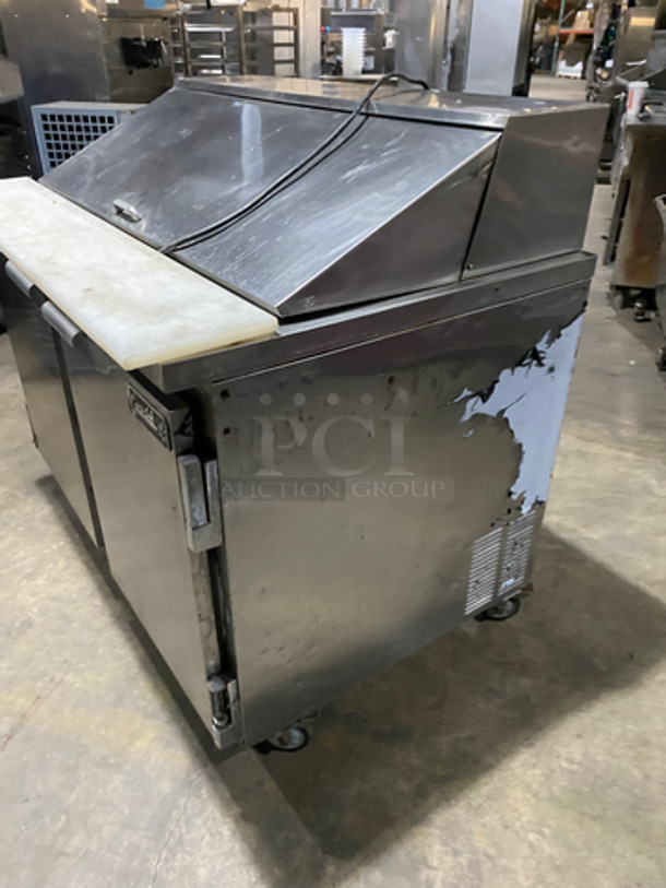 Leader Commercial Refrigerated Sandwich Prep Table! With Commercial Cutting Board! With 2 Door Storage Space! All Stainless Steel! On Casters! Model: NSFM48S/C SN: NI020121 115V 60HZ 1 Phase - Image 2 of 10