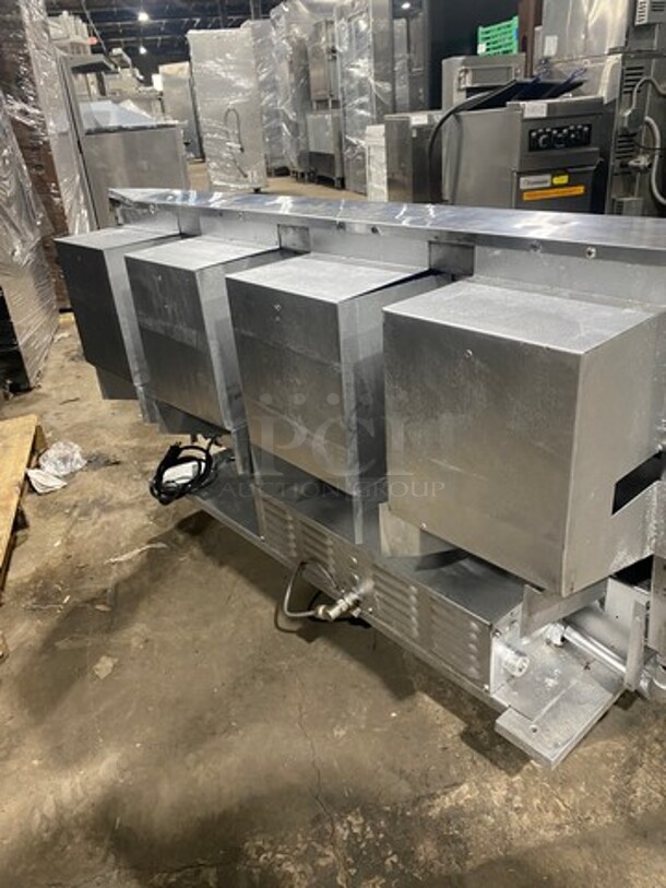 Lang Commercial Countertop Natural Gas Powered Mirror Shine Flat Top Griddle! With Thermostatic Controls! Built In Hood! With Back And Side Splashes! All Stainless Steel! On Legs! SELECTRONIC SERIES! - Image 4 of 10