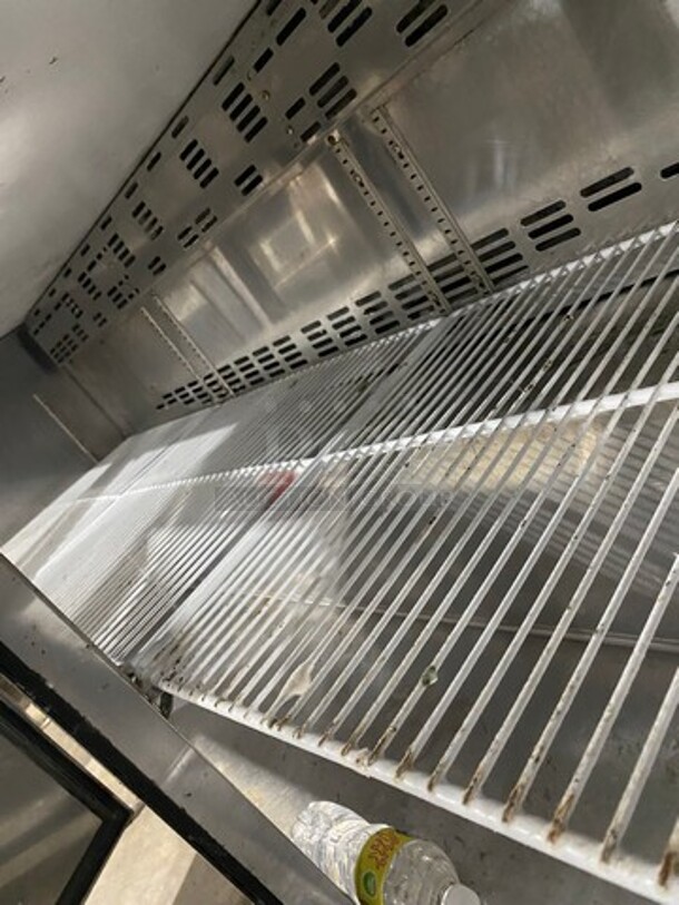 Saturn Commercial 3 Door Refrigerated Lowboy/Worktop Cooler! With Poly Coated Racks! All Stainless Steel! On Casters! WORKING WHEN REMOVED! Model: USC72 SN: LOOLUC6R0004 115V 60HZ 1 Phase - Image 6 of 8