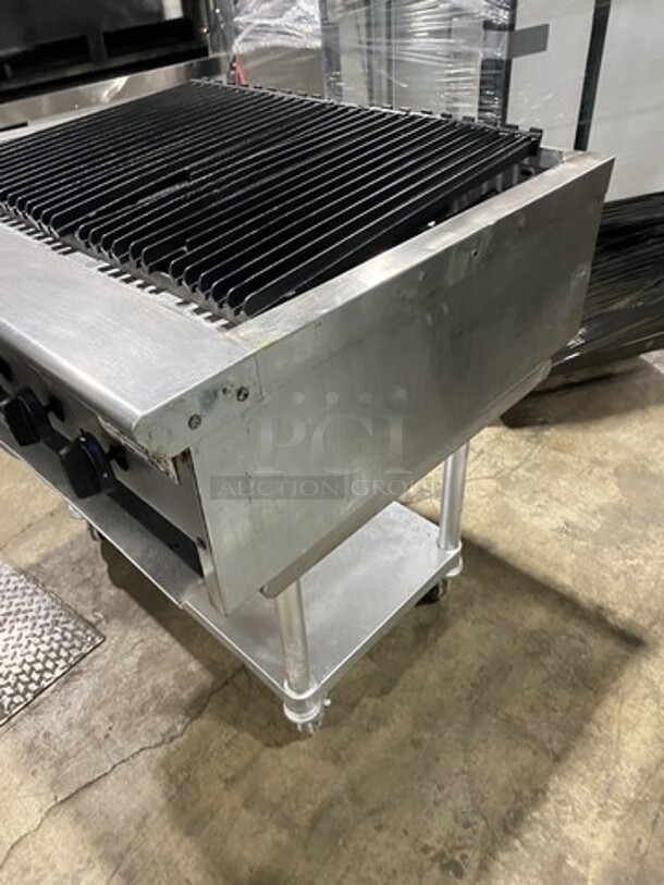 Tristar Natural Gas Powered 36 Inch Char Grill! 6 Burner High BTU! On All Stainless Steel Equipment Stand! On Casters!  - Image 2 of 9