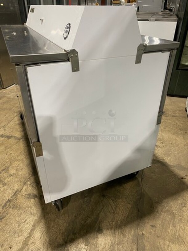 GREAT! NEW! SCRATCH-N-DENT! Beverage Air Commercial Refrigerated Milk Cooler! With Dual Side Access Doors! Stainless Steel Body! On Casters! Model: STF58 SN: 7203648 115V 60HZ 1 Phase - Image 2 of 10