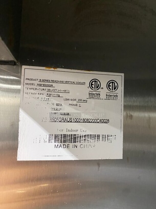 Atosa Commercial Single Door Reach In Cooler! With Poly Coated Racks! All Stainless Steel! On Casters! Model: MBF8505GR SN: MBF8505GRAUS100318082200C40028 115V 60HZ 1 Phase - Image 5 of 9