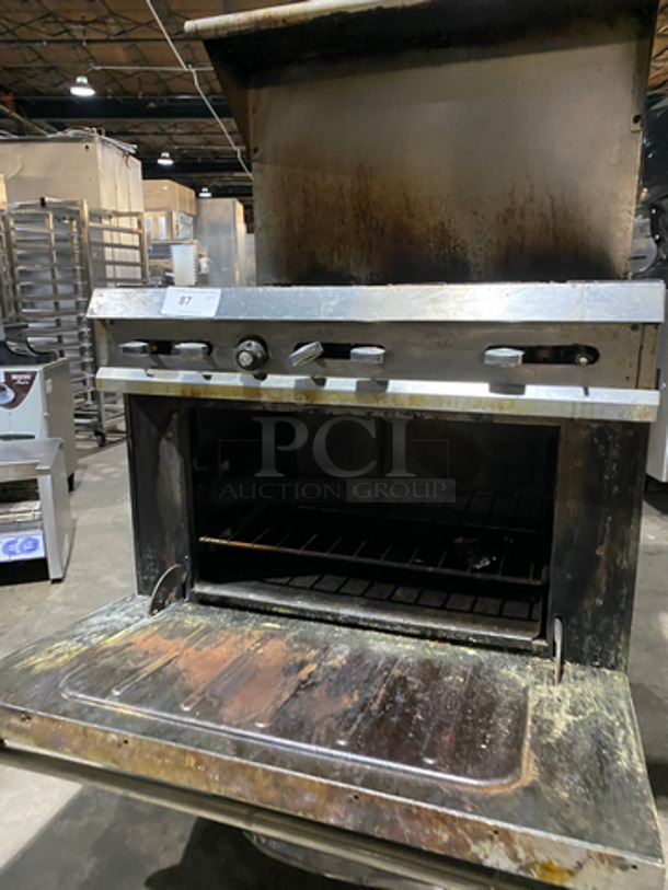 Vulcan Commercial Natural Gas Powered 6 Burner Stove! With Full Size Oven Underneath! Metal Oven Rack! With Raised Back Splash And Salamander Shelf! All Stainless Steel! - Image 7 of 10