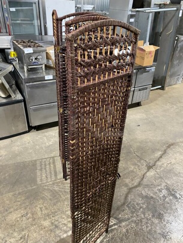 CUTE! Brown Woven Decorative Room Divider! - Image 2 of 3