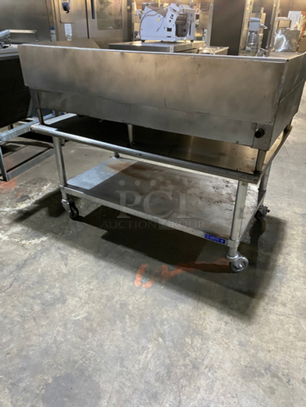 Commercial Countertop Natural Gas Powered Flat Top Griddle! With Back & Side Splashes! On Equipment Stand! With Underneath Storage Space! All Stainless Steel! On Casters! - Image 3 of 9