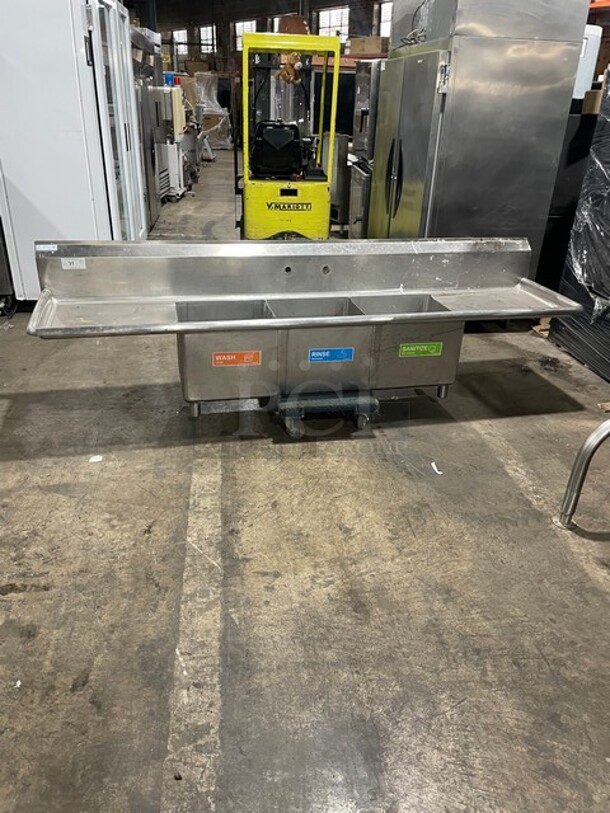 WOW! Green World Commercial 3 Bay Sink! All Stainless Steel! Model: TSA-3-14-D2! - Image 8 of 8