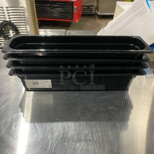 Cambro Black Poly Food Containers! 4x Your Bid