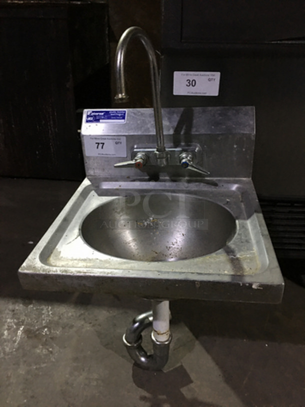 Universal Stainless Steel Hand Sink! With Faucet And Handles!