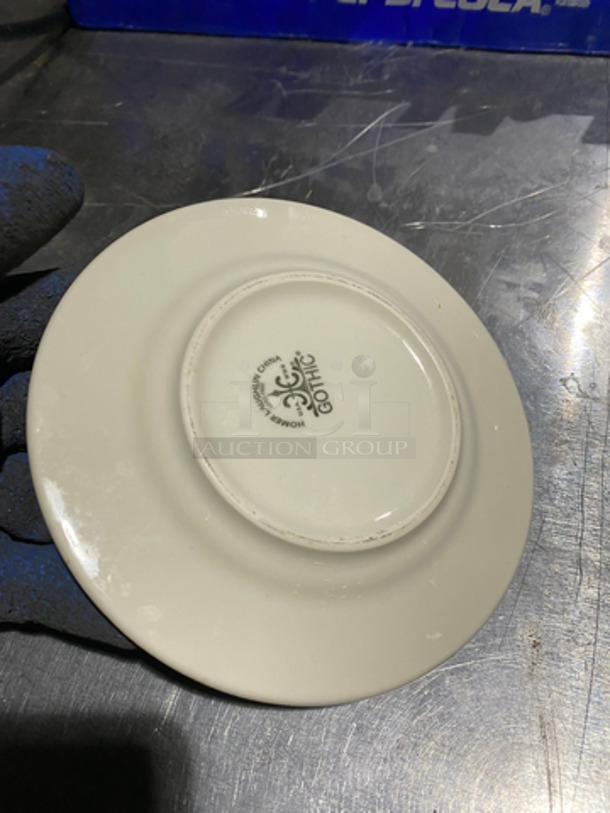 ALL ONE MONEY! Homer Laughlin White Ceramic Plates! Includes Black Poly Crate! - Image 5 of 6