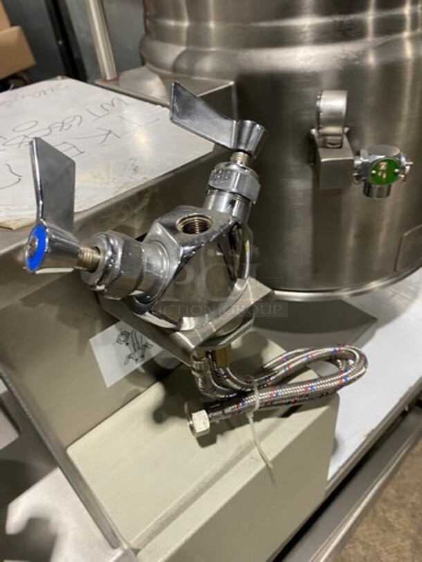 NEW! NEVER USED! Cleveland Commercial Countertop Electric Powered Jacketed Tilting Soup Kettle! On Equipment Stand! All Stainless Steel! On Legs! Model: TKET12T SN: WT680804C01 240V 60HZ 3 Phase - Image 10 of 10