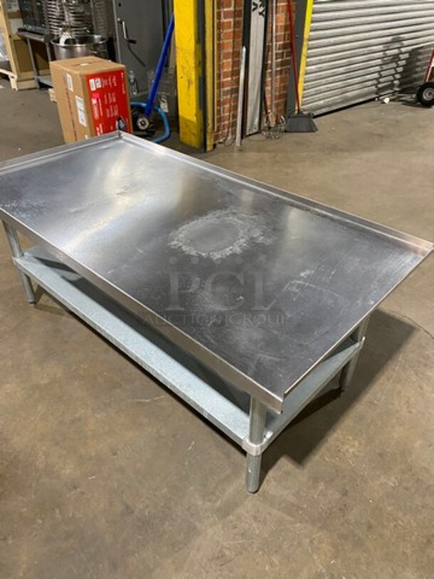LIKE NEW! Heavy Duty Solid Stainless Steel Equipment Stand! With Storage Space Underneath! On Legs! - Image 9 of 9