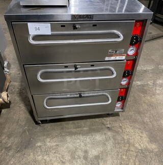 Vulcan Stainless Steel 3 Drawer Warmer! MODEL VW3S SN: 481953436 120V 1PH