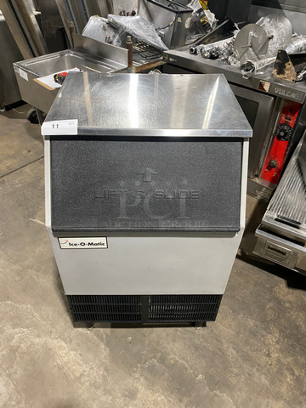 Ice-O-Matic Commercial Undercounter Ice Machine! All Stainless Steel! On Legs! Model: ICEU200HW2 SN: I31014878Z 115V 60HZ 1 Phase