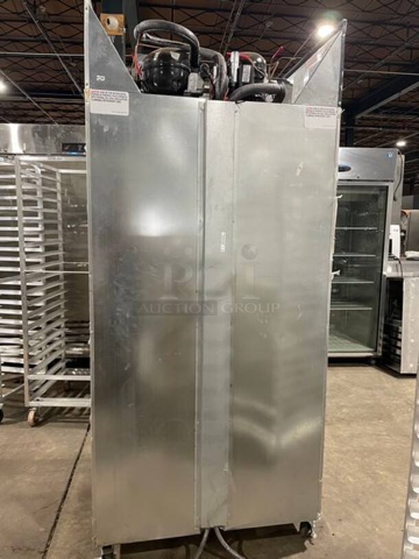 WOW! NEW! Continental 2 Door Half Cooler Half Freezer Combo Unit! With Racks! All Stainless Steel! On Casters! Model: D1RFXSN SN: 16148085 115V 60HZ 1 Phase - Image 3 of 10