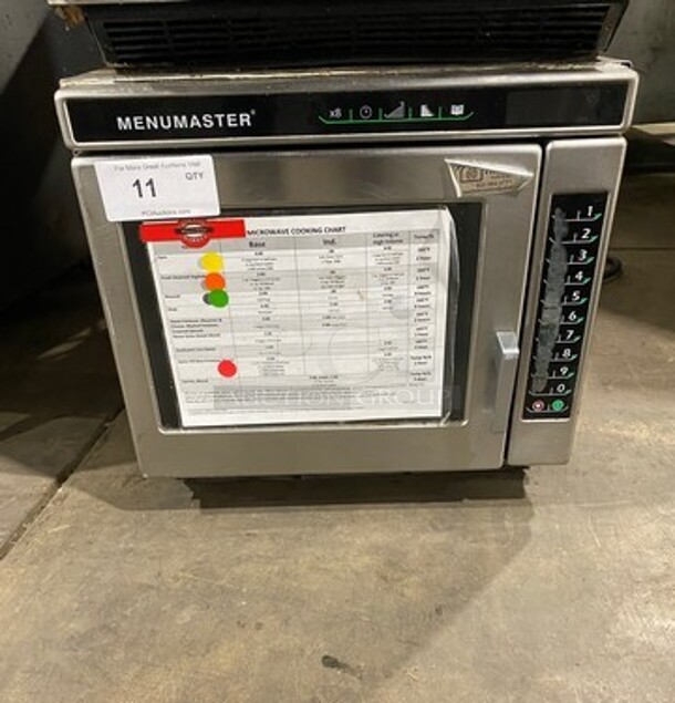 Late Model! Menumaster Commercial Countertop Microwave Oven! All Stainless Steel! WORKING WHEN REMOVED! Model: MRC30S2 SN: 1204102404 208/240V