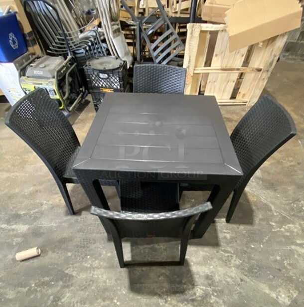 Brand New! Rainbow Arizona Heavy Duty Poly Outdoor Wicker Style Dining Table! With Four Heavy Duty Poly Wicker Style Starlux Dining Chairs! ALL ONE MONEY! - Image 2 of 5