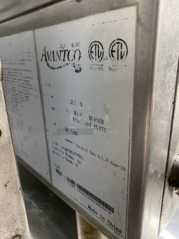 Avantco Commercial Countertop Natural Gas Powered 4 Burner Range! All Stainless Steel! On Small Legs! - Image 8 of 9