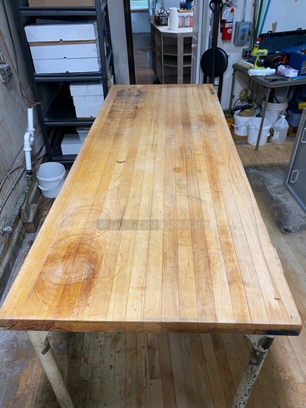 Butcher Block Prep-Table With Solid Metal Frame! - Image 6 of 7