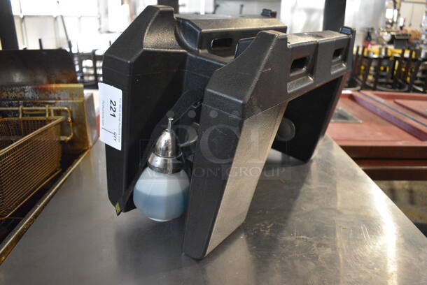 Black Poly Portable Soap Dispenser. 10x20x15