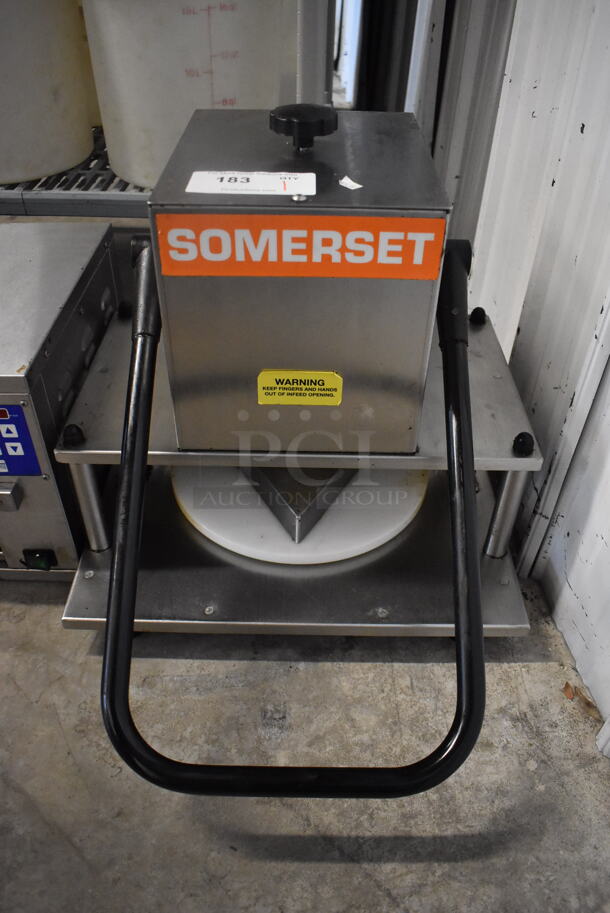 Somerset SDP-180LC Stainless Steel Commercial Countertop Manual Dough Press. 20x28x20
