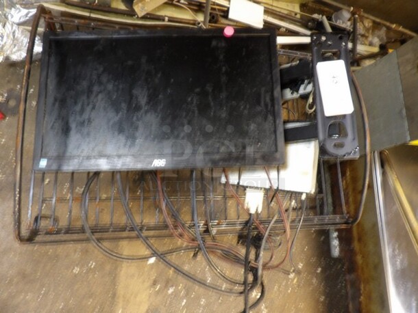 POS Monitor W/Mount and Bump Bar. Location: Kitchen, Pink Dot  - Image 1 of 1