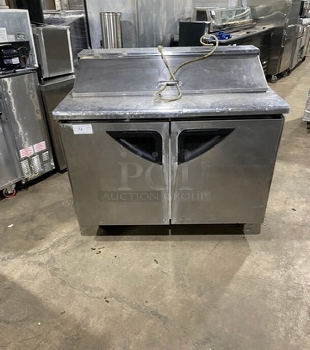 Turbo Air Commercial Refrigerated Sandwich Prep Table! With 2 Door Storage Space Underneath! All Stainless Steel! On Casters! Model: TST48SD 115V 60HZ 1 Phase - Image 1 of 10