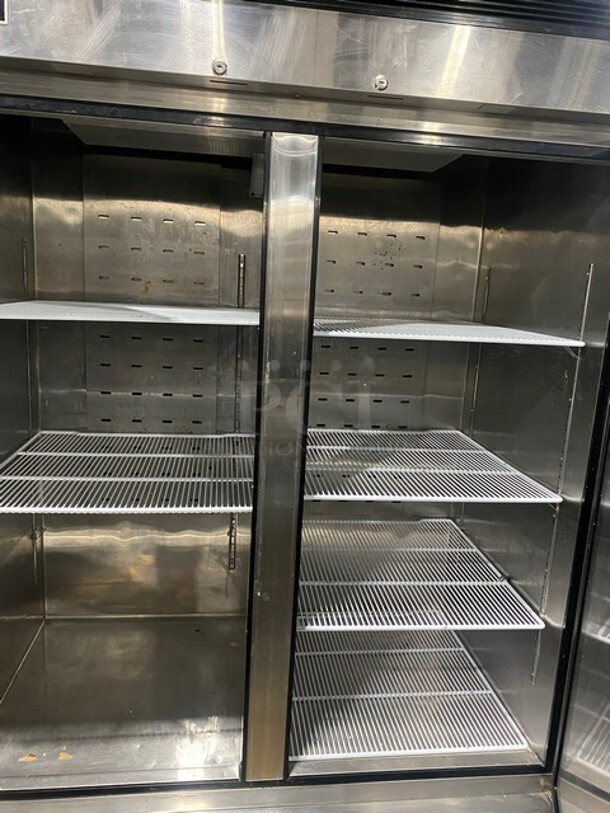 WOW! 2021 Bison Reach In Cooler! On Commercial Casters! Working When Removed! MODEL BRR46 SN: BRR4600321052900K80008 115V 1PH  - Image 5 of 10