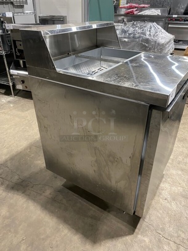Continental Commercial Refrigerated Sandwich Prep Table! With Single Door Storage Space Underneath! All Stainless Steel! On Casters! Model: SW278 SN: 158B0875 115V 60HZ 1 Phase - Image 2 of 9