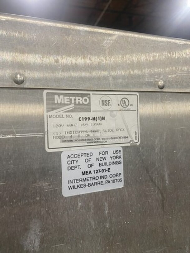 Metro Fully Insulated HM2000 Food warming Holding Cabinet! Model C199-M! 120V 1 Phase! On Casters!  - Image 7 of 7