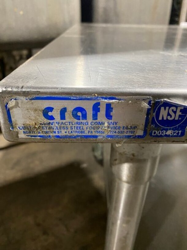 Solid Stainless Steel Work Top/ Prep Table! With Storage Space Underneath! On Casters! - Image 5 of 8