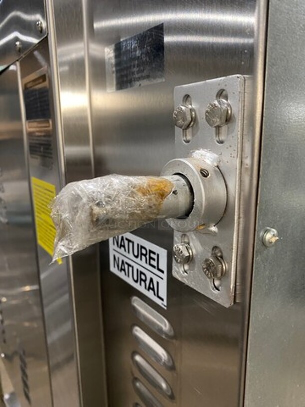 WOW! 2012 Doyon Commercial Natural Gas Powered Tripple Deck Pizza/ Baking Oven! With Shelf Storage Underneath! All Stainless Steel! On Casters! Model: PIZ6G SN: 282200000112 - Image 10 of 11