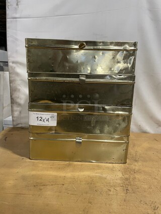 Set Of Square Glass Liquid/Candle Holders! 4X Your Bid! 
