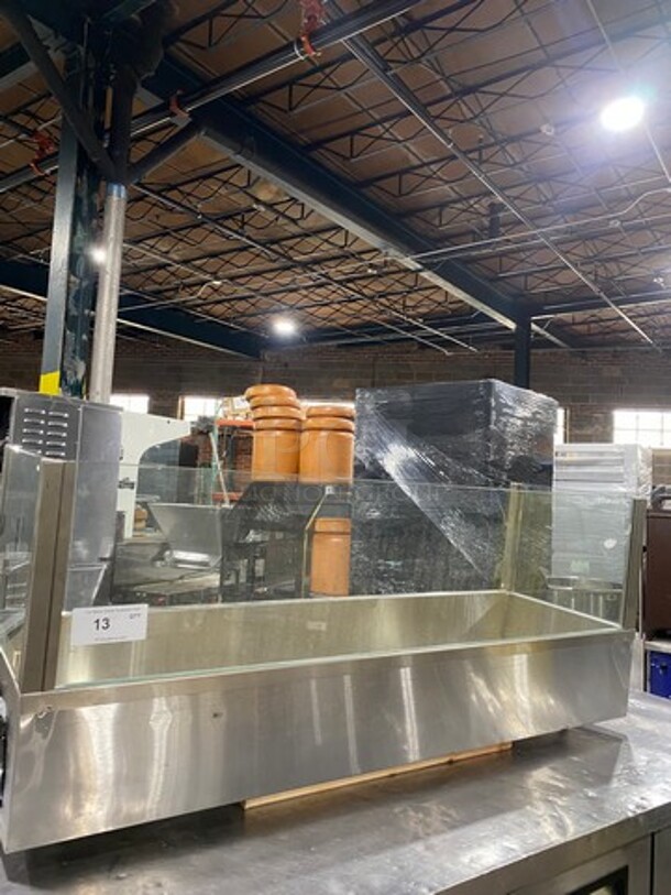 Commercial Countertop Ice Bin Merchandiser! With Sneeze Guard! Solid Stainless Steel! - Image 1 of 6