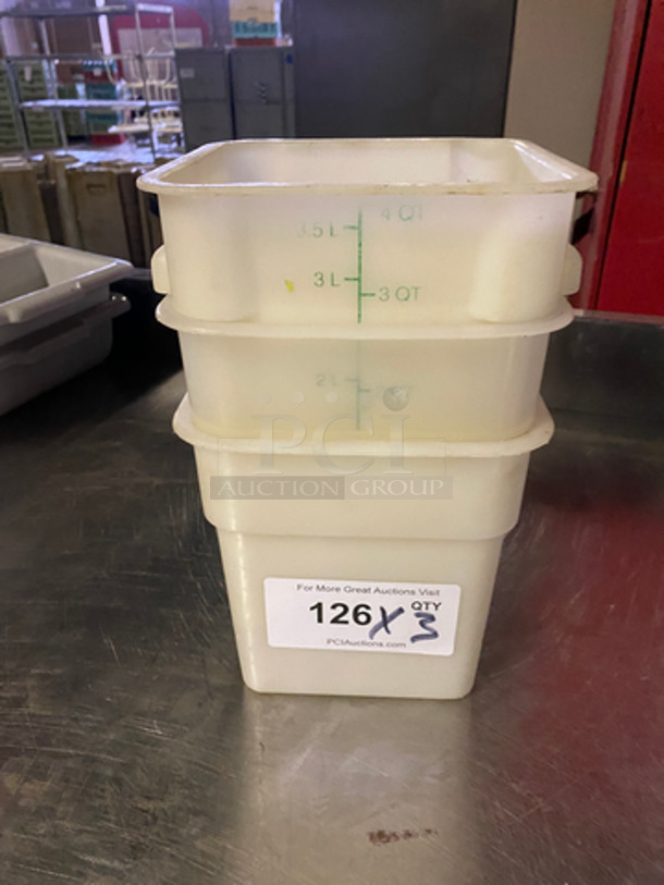 Poly 4Qt Food Containers! 3x Your Bid!