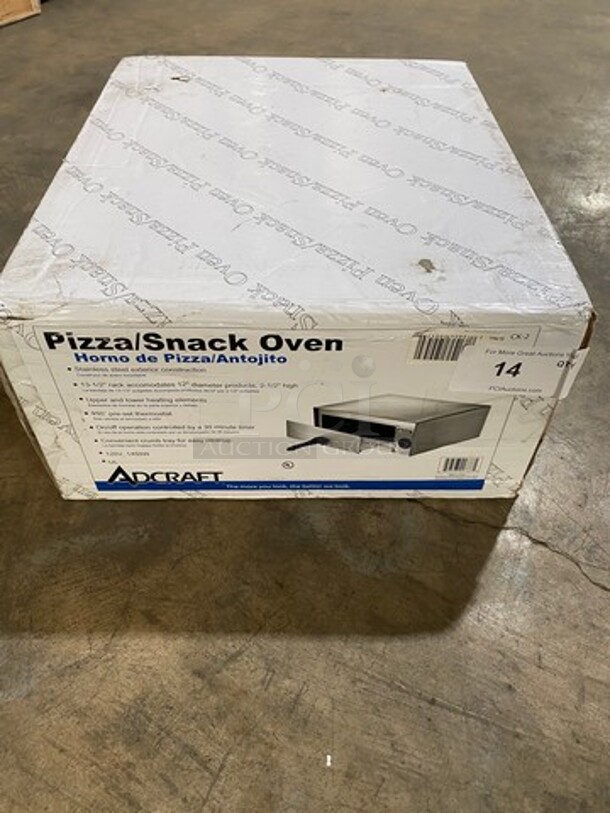 NICE! NEW! IN THE BOX! Adcraft Commercial Countertop Electric Powered Pizza/ Snack Oven! Model: CK2 SN: 21080450057 120V