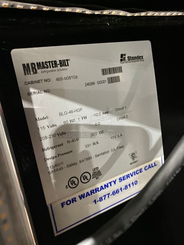 SWEET! Master Bilt Commercial 2 Door Reach In Freezer Merchandiser! With View Through Doors! Poly Coated Racks! Working When Removed! Model: BLG48HGP SN: 246266QGG01 115V 60HZ 1 Phase - Image 8 of 9