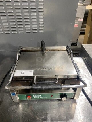 Waring Commercial Countertop Panini/Sandwich Supremo Grill! All Stainless Steel! Press With Ribbed Surface! Model: WPG250 120V