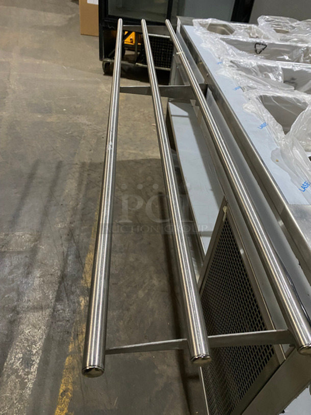 NEW! NEVER USED! Bayonne Commerical 5 Bay Cold Pan/Cold Food Buffet Counter! With Folding Serving Counter! With 2 Shelf Storage Underneath! All Stainless Steel! On Legs! Model: CPM-72 SN:7195 120V 60HZ 1 Phase! - Image 8 of 11