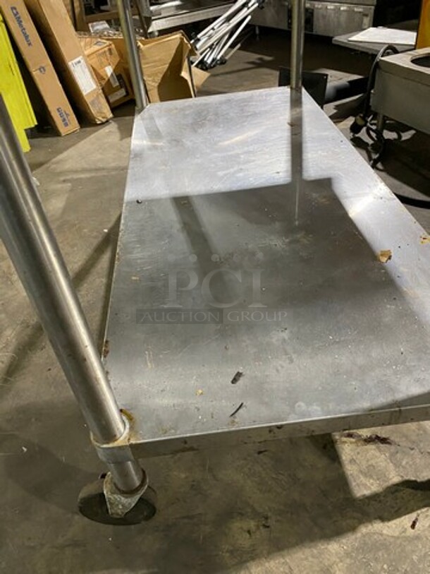 All Solid Stainless Steel Work Top/ Prep Table! With Back Splash! With Storage Space Underneath! On Casters! - Image 6 of 7