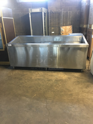 Commercial Refrigerated Seafood Display Case! With Underneath Storage Space! All Stainless Steel! On Legs!