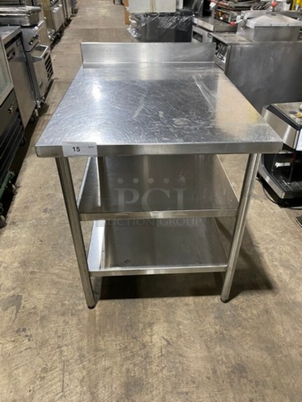 Solid Stainless Steel Work Top/ Prep Table! With Storage Space Underneath! On Legs! - Image 1 of 6