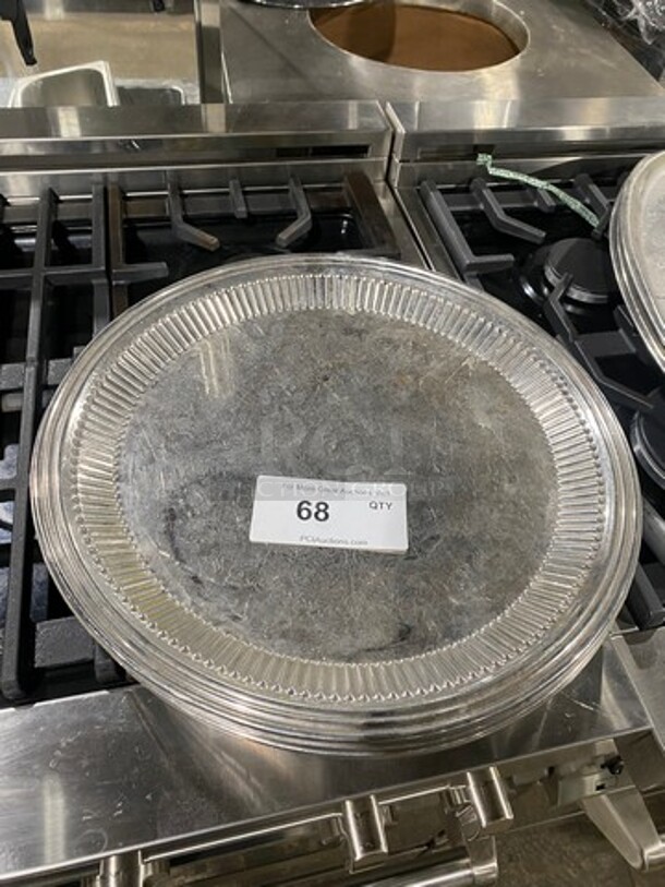 ALL STAINLESS STEEL ROUND FOOD PLATTER DISPLAY TRAY  - Image 1 of 2