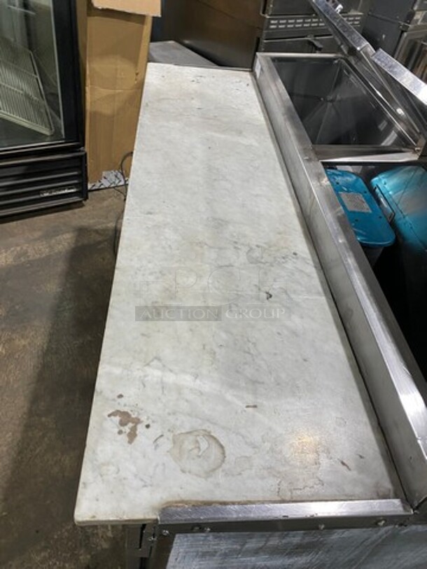 Leader Commercial Refrigerated Marble Top Pizza Prep Table! With 3 Door Underneath Storage Space! All Stainless Steel! On Casters! Model: PT72 SN: PT043536 115V 60HZ 1 Phase - Image 9 of 10