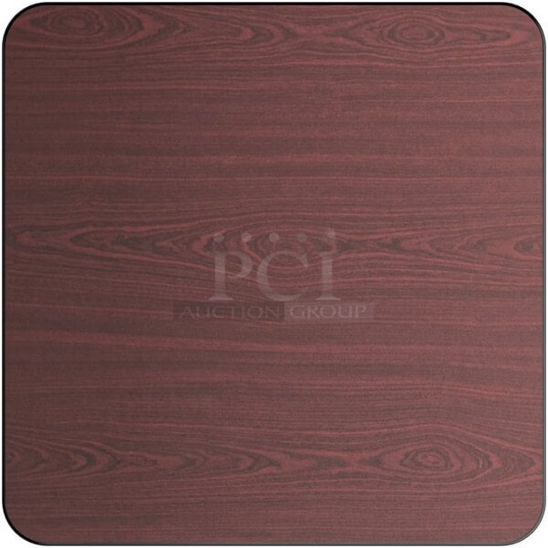 BRAND NEW SCRATCH & DENT! Lancaster Table & Seating 3493636TCB 36" x 36" Laminated Square Table Top Reversible Cherry / Black. 3x Your Bid - Image 1 of 2