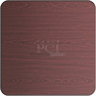 BRAND NEW SCRATCH & DENT! Lancaster Table & Seating 3493636TCB 36" x 36" Laminated Square Table Top Reversible Cherry / Black. 3x Your Bid