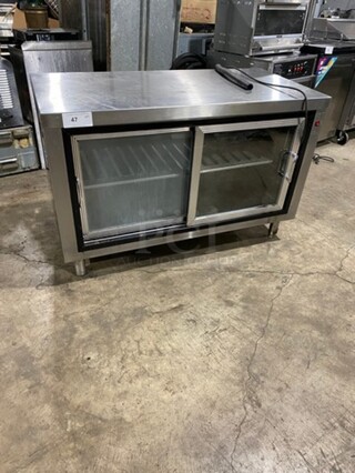 Commercial 2 Sliding Door Back Bar Cooler! With View Through Doors! Metal Rack! Remote Compressor! All Stainless Steel! On Legs!